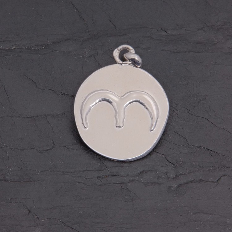 Médaille zodiaque Bélier ovale en argent rhodié | Pattrice