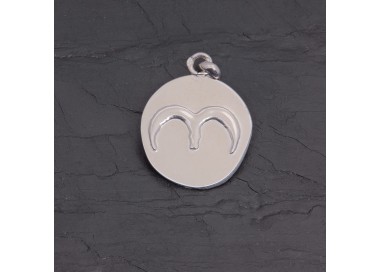 Médaille zodiaque Bélier ovale en argent rhodié | Pattrice