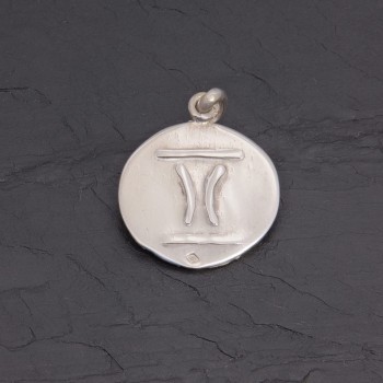 Médaille zodiaque Gémeaux en argent antique | Pattrice
