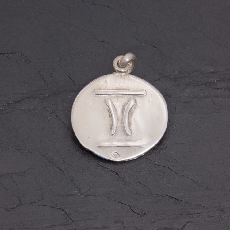 Médaille zodiaque Gémeaux en argent antique | Pattrice