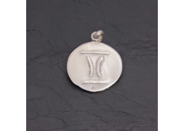 Médaille zodiaque Gémeaux en argent antique | Pattrice