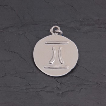 Médaille zodiaque Gémeaux en argent rhodié | Pattrice