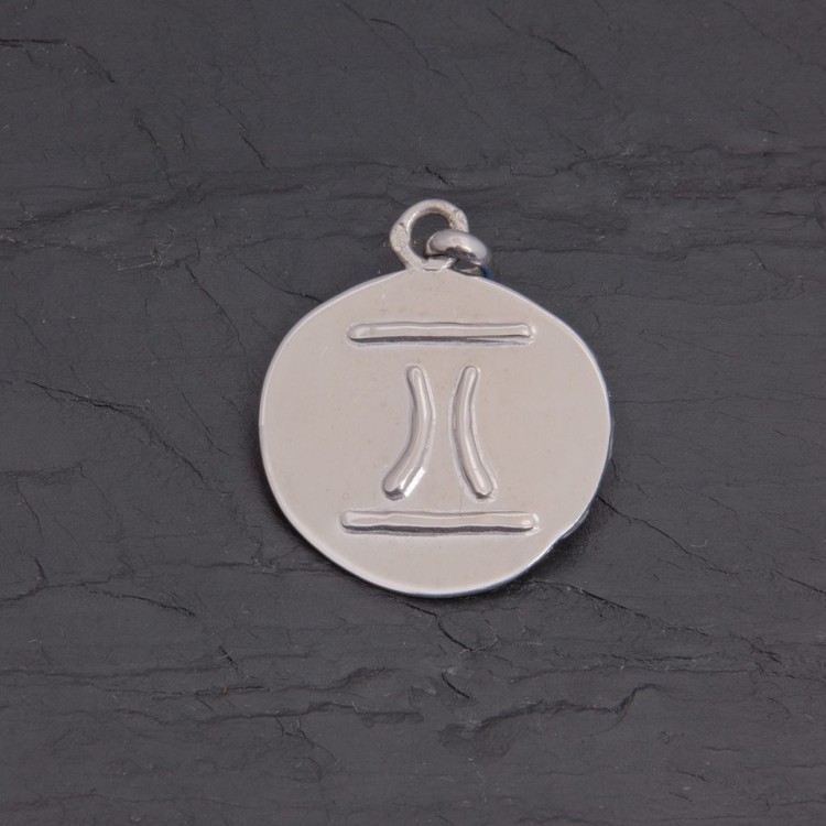 Médaille zodiaque Gémeaux en argent rhodié | Pattrice