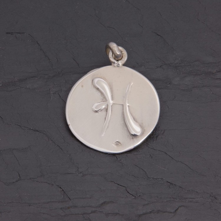 Médaille zodiaque Poissons en argent brillant | Pattrice
