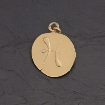 Médaille zodiaque Poissons en vermeil antique | Pattrice