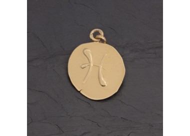 Médaille zodiaque Poissons en vermeil antique | Pattrice