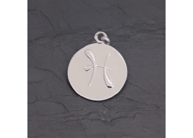 Médaille zodiaque Poissons en argent rhodié | Pattrice