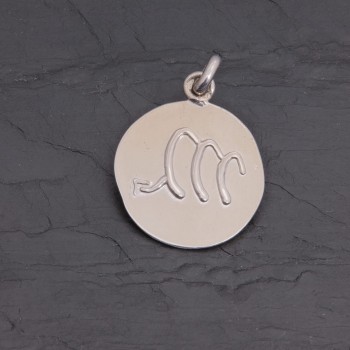 Médaille zodiaque Scorpion argent antique rhodié | Pattrice
