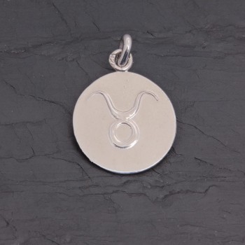 Médaille zodiaque Taureau argent antique rhodié | Pattrice