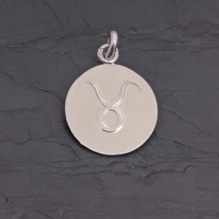 Médaille zodiaque Taureau argent antique rhodié | Pattrice