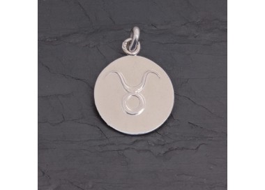 Médaille zodiaque Taureau argent antique rhodié | Pattrice