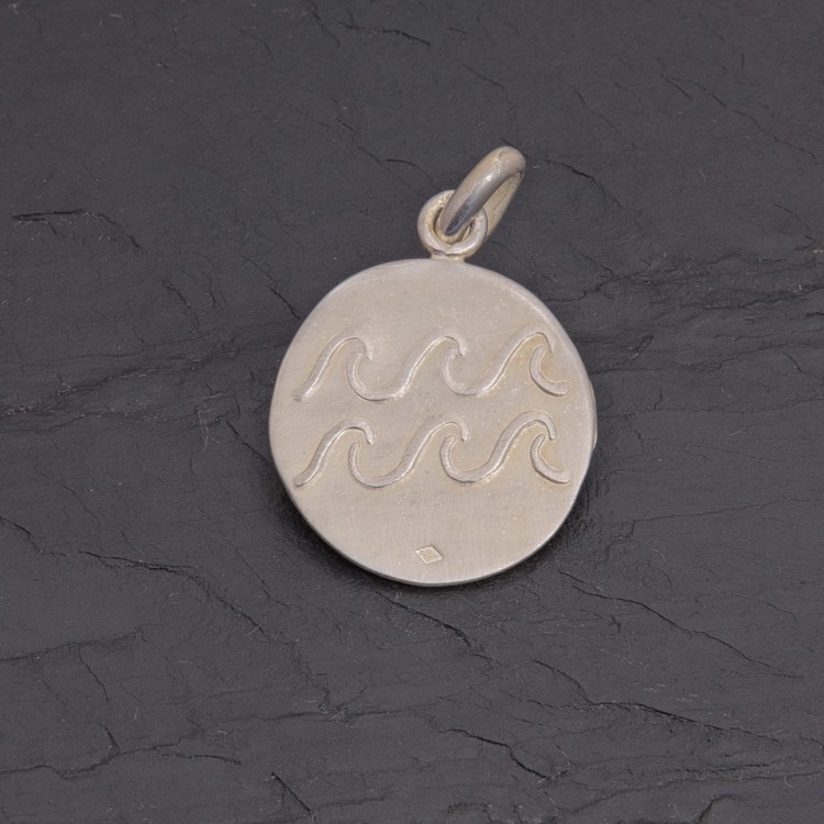 Médaille zodiaque Verseau en argent antique | Pattrice
