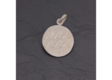 Médaille zodiaque Verseau en argent antique | Pattrice
