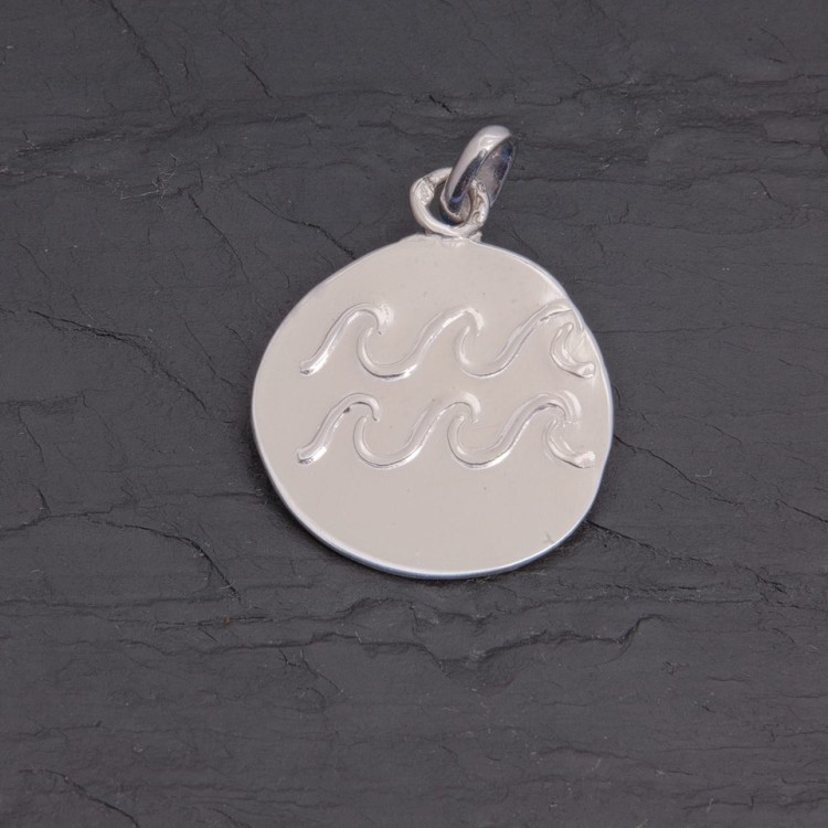 Médaille zodiaque Verseau argent antique rhodié | Pattrice