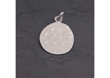Médaille zodiaque Verseau argent antique rhodié | Pattrice