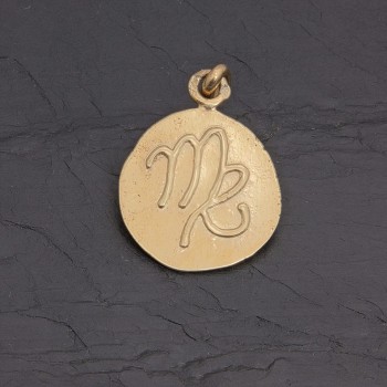 Médaille zodiaque Vierge en vermeil antique 20 mm | Pattrice