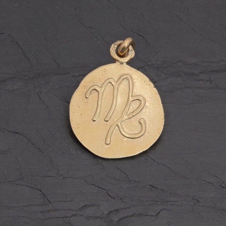 Médaille zodiaque Vierge en vermeil antique 20 mm | Pattrice