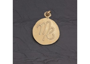 Médaille zodiaque Vierge en vermeil antique 20 mm | Pattrice