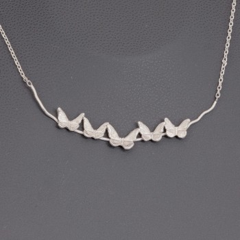 Collier papillons en argent, petit modèle | Pattrice