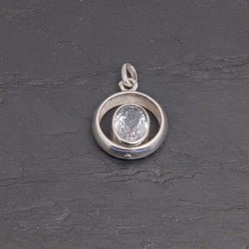 Pendentif alliance en argent et aigue-marine | Pattrice