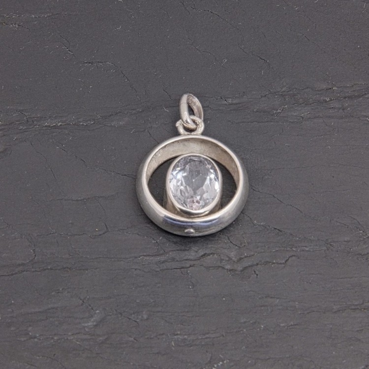 Pendentif alliance en argent et aigue-marine | Pattrice