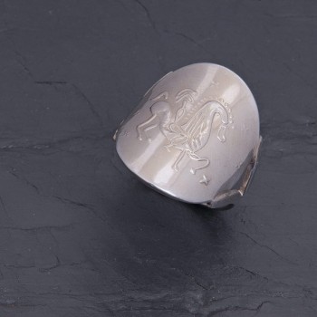 Bague gauloise CCS-1 à palmette en argent rhodié | Pattrice