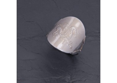 Bague gauloise CCS-1 à palmette en argent rhodié | Pattrice