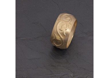 Bague jonc en vermeil satiné gravée main | Pattrice