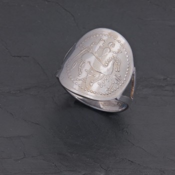 Bague gauloise C2-2 à palmettes en argent rhodié | Pattrice
