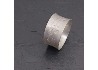 Bague yoyo argent chemin de feuilles taille douce | Pattrice
