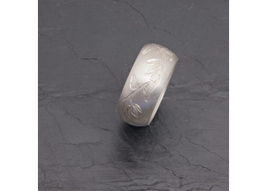 Bague jonc creux argent chemin de feuilles | Pattrice