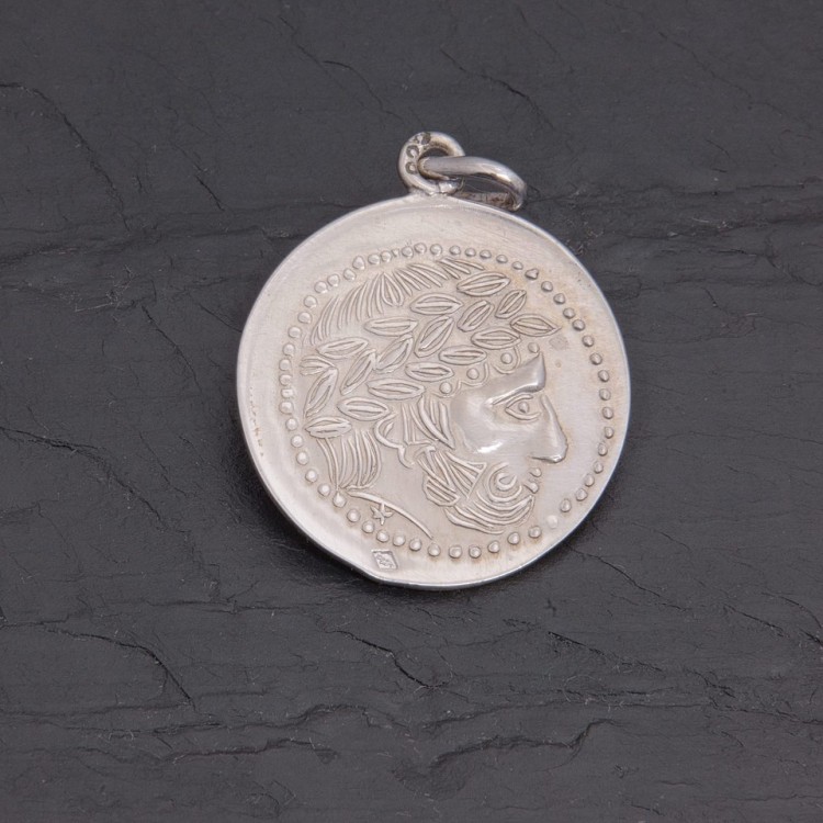 Médaille gauloise Tête celte C2-1 argent rhodié | Pattrice
