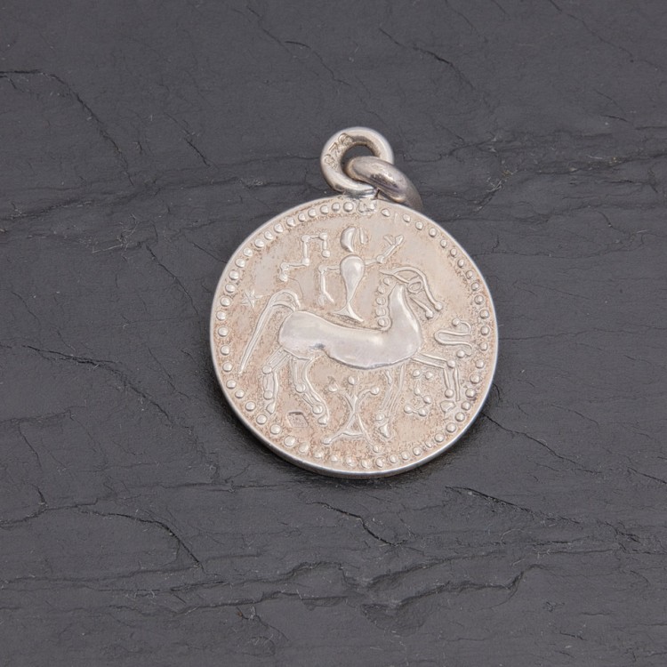 Médaille gauloise Cheval celte C2-2 argent rhodié | Pattrice