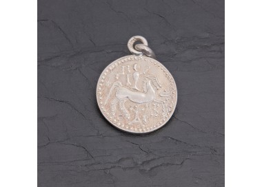 Médaille gauloise Cheval celte C2-2 argent rhodié | Pattrice