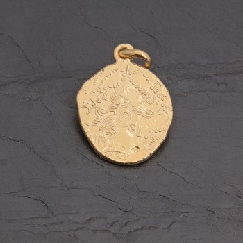 Médaille gauloise Tête celte C3-1 vermeil antique | Pattrice