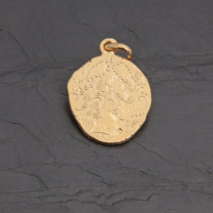 Médaille gauloise Tête celte C3-1 vermeil antique | Pattrice