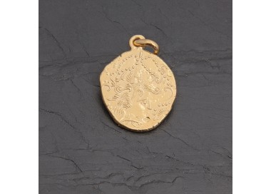 Médaille gauloise Tête celte C3-1 vermeil antique | Pattrice