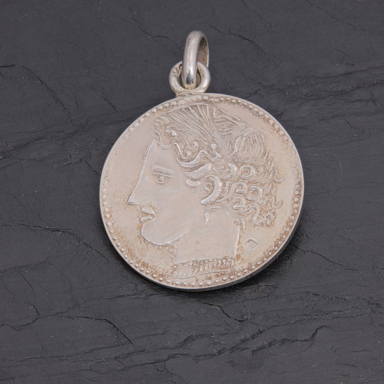 Médaille gauloise Tête celte C4-1 argent patiné | Pattrice