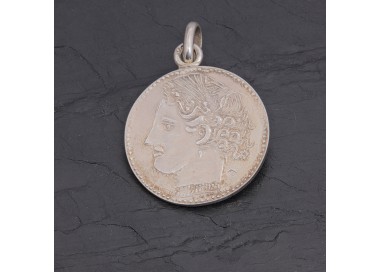 Médaille gauloise Tête celte C4-1 argent patiné | Pattrice