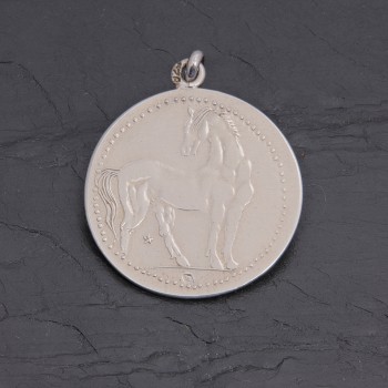 Médaille gauloise Cheval celte C4-2 argent rhodié | Pattrice