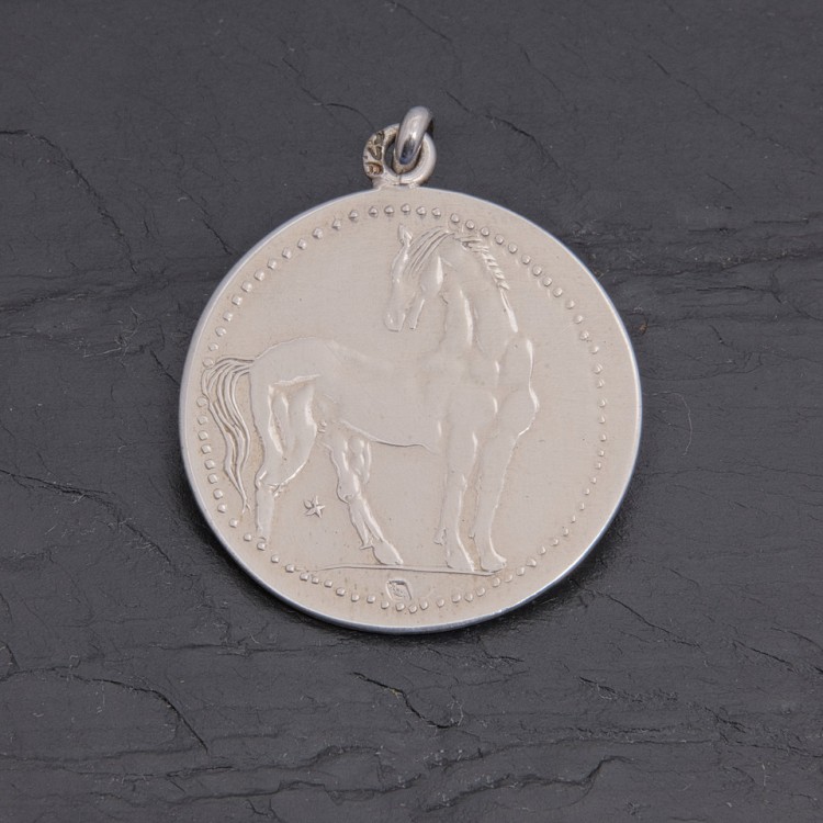 Médaille gauloise Cheval celte C4-2 argent rhodié | Pattrice