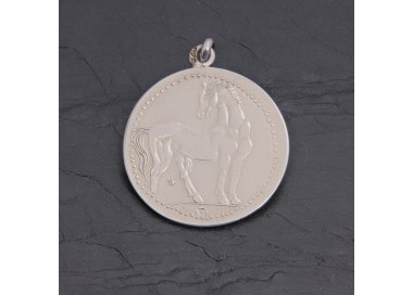 Médaille gauloise Cheval celte C4-2 argent rhodié | Pattrice