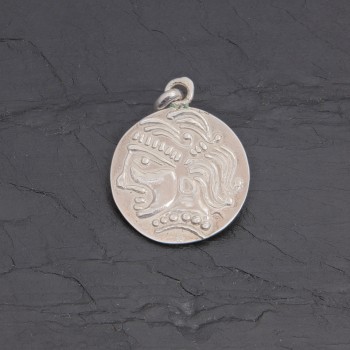 Médaille gauloise Tête celte CTS-1 argent patiné | Pattrice
