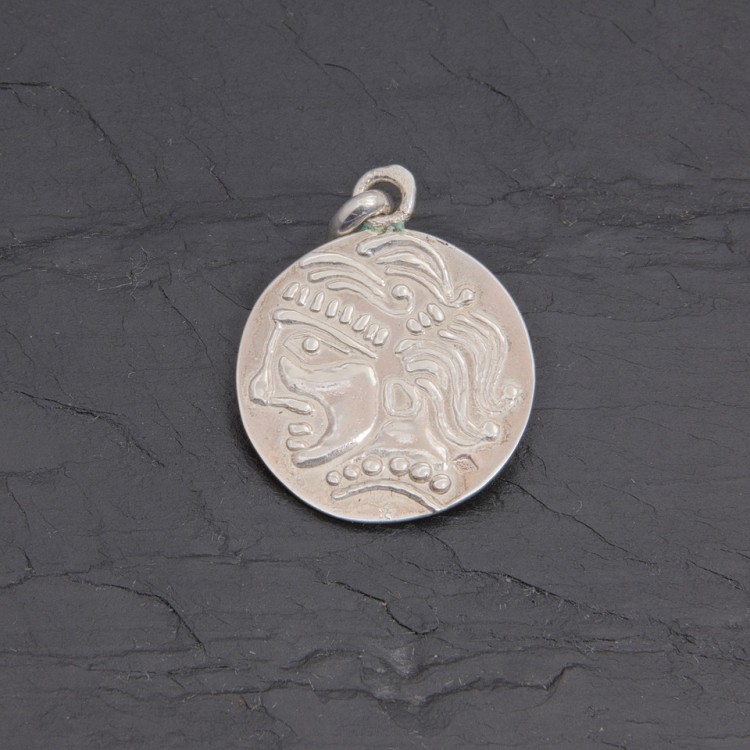 Médaille gauloise Tête celte CTS-1 argent patiné | Pattrice