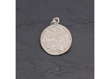 Médaille gauloise Tête celte CTS-1 argent patiné | Pattrice
