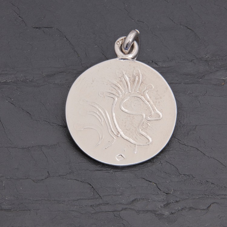 Médaille gauloise Tête celte CTS-3 argent rhodié | Pattrice