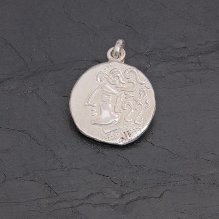 Médaille gauloise Tête celte CTS-5 argent 18 mm | Pattrice