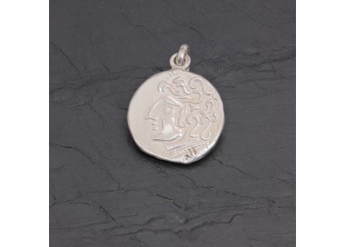 Médaille gauloise Tête celte CTS-5 argent 18 mm | Pattrice