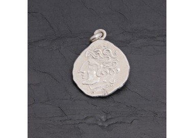 Médaille gauloise Tête celte CTS-5 argent 18 mm | Pattrice