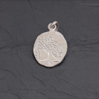 Médaille gauloise Tête celte CTS-6 argent 16 mm | Pattrice